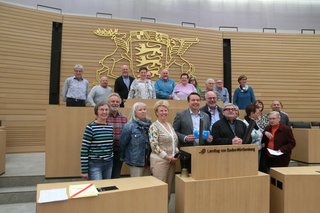 Teilnehmer beim Landtags-Besuch