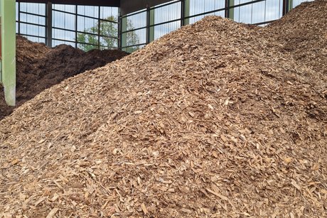 Holzschnitzel Auf dem Bild sieht man Holzschnitzel