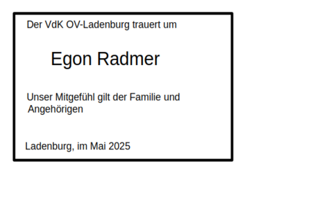 Nachruf für Egon Radmer