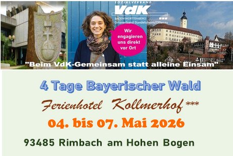 Bild zeig das Programm der 4 Tagesfahr in den Bayerische Wald