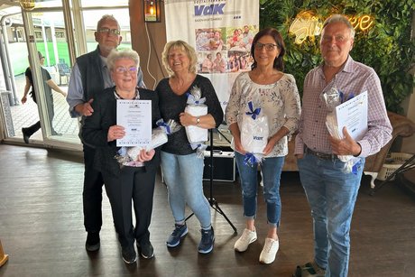 Mitgliederehrung f&uuml;r 25 und 10 Jahre durch Rudy Schall-Osper
