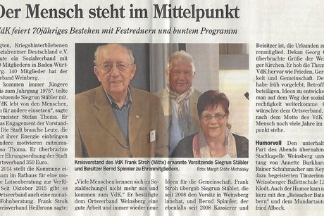 70 jähriges Bestehen