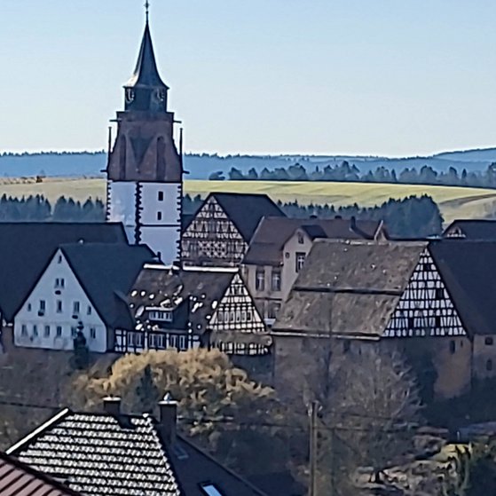 Ansicht der Altstadt von Dornstetten mit der Kirche