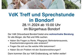 VdK Treff und VDK Sprechstunde vor Ort