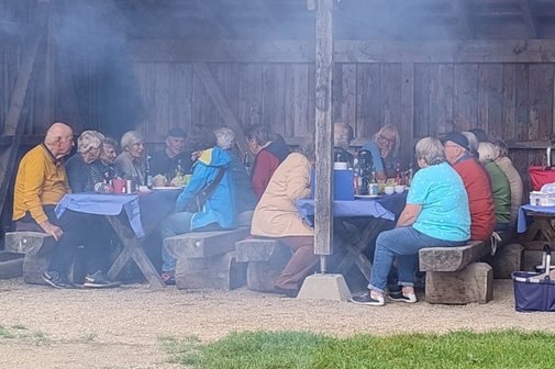 Storchennest im Nebel