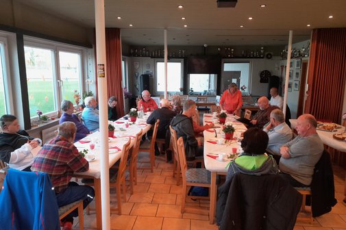 Der VdK Ortsverband mit seinen Mitgliedern bei der Jahresfeier und Jahreshauptversammlung 2025 im Sportheim des SV Wannweil