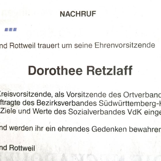 Nachruf Retzlaff