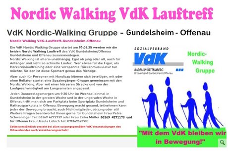 Die Beschreibung der Neue VdK-Nordic Walking-Gruppe