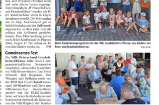 Bild zeigt zwei Berichte vom Sommerfest und der Kinderfreizeit