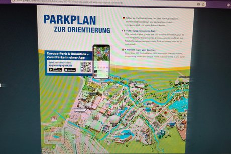 Das Bild zeigt die Aufteilung im Europapark