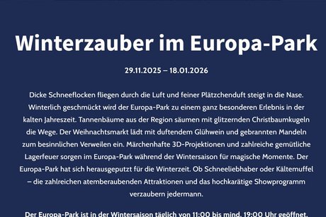 Winterzauber im Europa-Park Winterzauber im Europa-Park