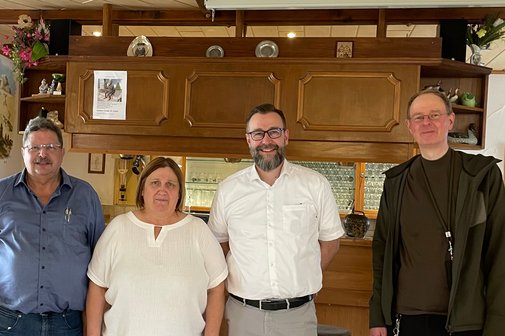 Kreisverbandskonferenz von links: Manfred Stahl, Elke Schürger, Ronny Hübsch und Kai Schmidt