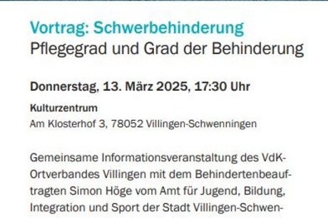 Vortrag Schwerbehinderung