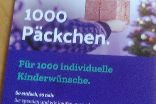 Flyer: 1000 Päckchen für 1000 individuelle Kinderwünsche - better christmas