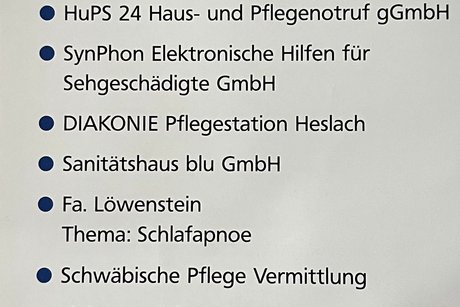 Auflistung der Aussteller