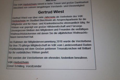 Gertrud Wiest verst.17.09.2020