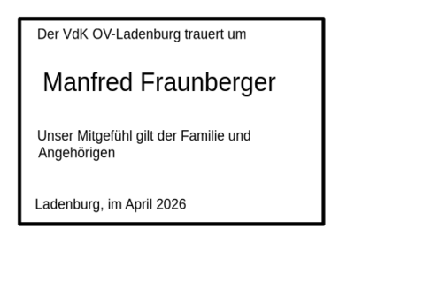 Nachruf f&uuml;r Herrn Manfred Fraunberger
