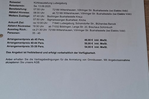 Gezeigt wird das Angebot von Müller Reisen, sowie ein kurzer Einblick zum Veranstaltungsort