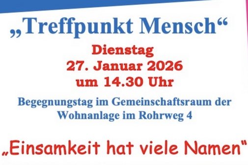 Treffpunkt Mensch Vortrag "Einsamkeit hat viele Namen" in der Reihe "Treffpunkt Mensch"