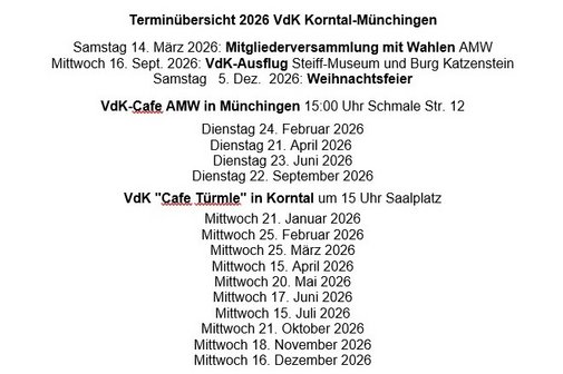 VdK Termine 2026