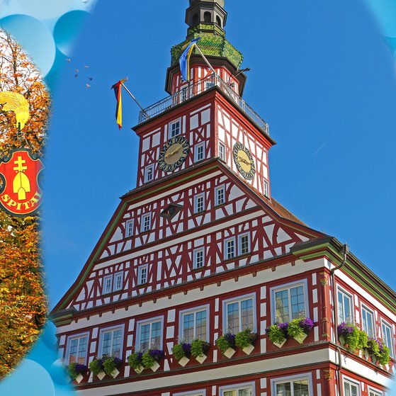 Eines der schönsten Fachwerkhäuser im Lande, das 1724 errichtete Rathaus