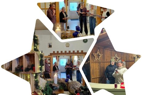 Auf dem Bild sind verschiedene Ausschnitte der Feier zu sehen.