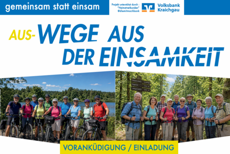 Titelseite zur Kampagne Wege aus der Einsamkeit mit F&ouml;rderung durch Volksbank Kraichgau.