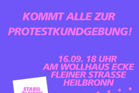 Anzeige f&uuml;r regionale Kundgebung