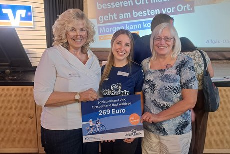unser Spendenscheck der Volksbank Allg&auml;u-Oberschwaben