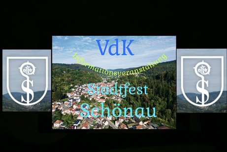 Stadtwappen mit Text, Stadtfest, Sch&ouml;nau