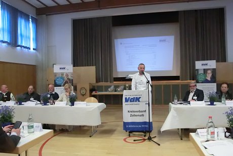 Markus Beilharz bei der Bekanntgabe des Kassenberichts