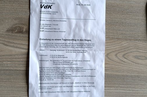 Ihr VdK Ortsverband Wies