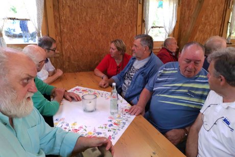 Die 1. Vorsitzenden Reinhold Dick & Waldemar Brockmann im Gespräch VdK OV Bad Rappenau