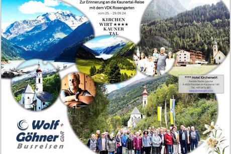Schön gestaltete Karte mit Blickpunkten des Kaunertales.
