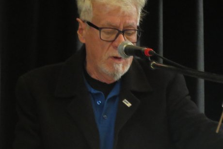 Harald Weickum h&auml;lt eine Rede