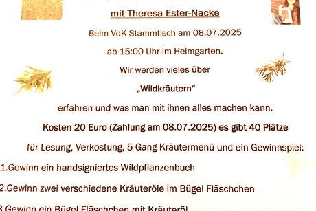 Ankündigung des Stammtisches