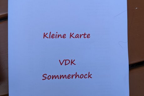Die kleine Speisekarte extra f&uuml;r unseren Sommerhock