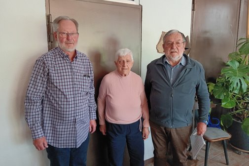 Portrait von Roland Schneider, Martha Wacker und Franz Sch&auml;tzle (von links).