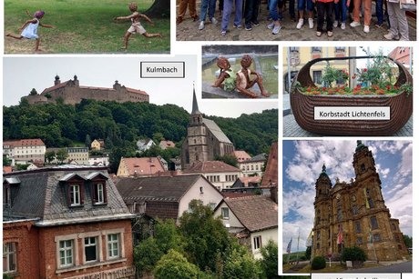 Bildercollage mit Landschafts- und Gruppenbildern von der Reise nach Kulmbach 2026