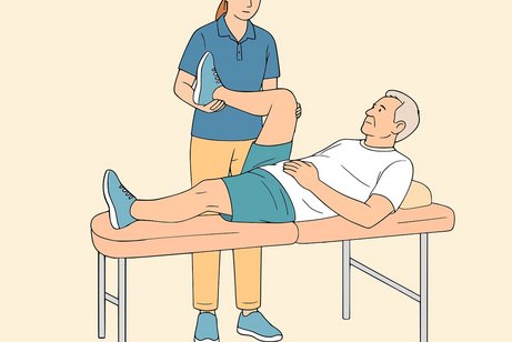 Physiotherapeut mit Patient