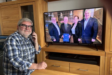 Roland Sauter via Telefon im SWR-Fernsehen.