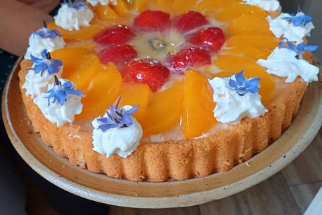 Leckerer Obstkuchen, den es bei der Veranstaltung gab
