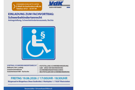 Einladung zum Fachvortrag Schwerbehindertenrecht