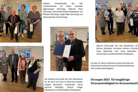 Ehrungen für langjährige Tätigkeit im Ehrenamt
