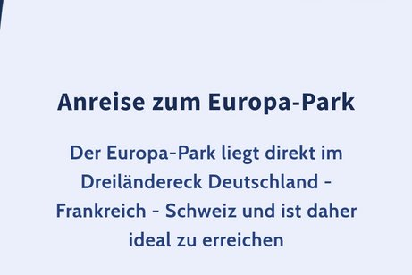 Das Bild zeigt die Anfahrt zum Europapark
