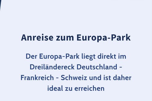 Das Bild zeigt die Anfahrt zum Europapark