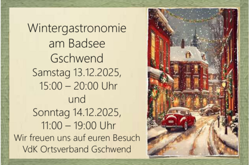 Wintergastronomie am Badsee in Gschwend