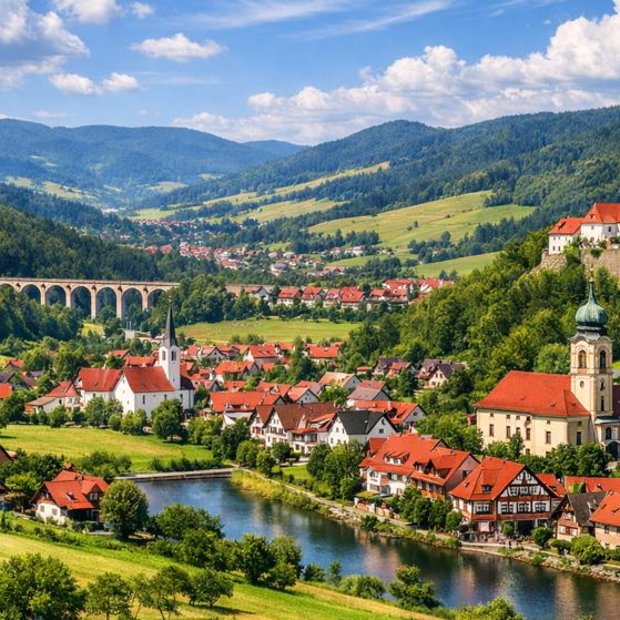 Bildkomposition Region Wutachtal Wunderschöne Schwarzwaldlandschaft