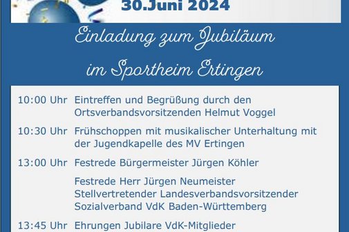 Einladung 75-jähriges Jubiläum