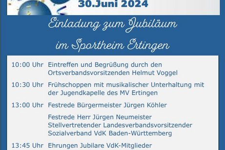 Einladung 75-jähriges Jubiläum